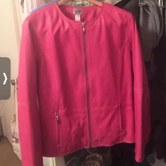 Jackets \u0026 Coats | Chicos Pink Leather 